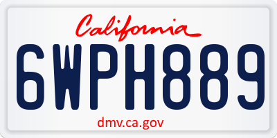 CA license plate 6WPH889