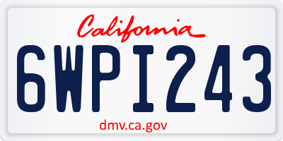 CA license plate 6WPI243