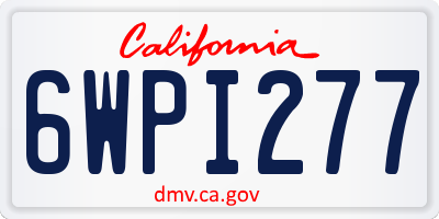 CA license plate 6WPI277