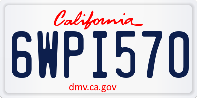 CA license plate 6WPI570