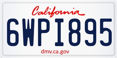CA license plate 6WPI895