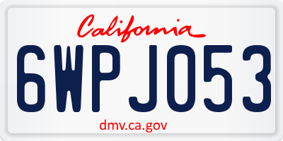 CA license plate 6WPJ053
