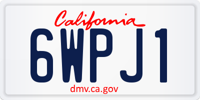 CA license plate 6WPJ1