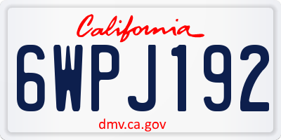 CA license plate 6WPJ192