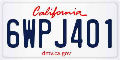 CA license plate 6WPJ401