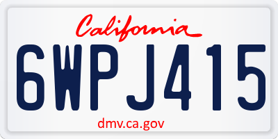 CA license plate 6WPJ415