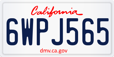 CA license plate 6WPJ565