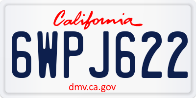 CA license plate 6WPJ622