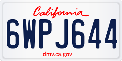 CA license plate 6WPJ644