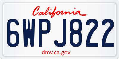 CA license plate 6WPJ822
