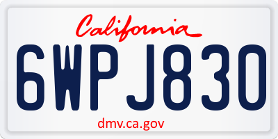 CA license plate 6WPJ830