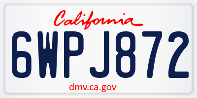 CA license plate 6WPJ872