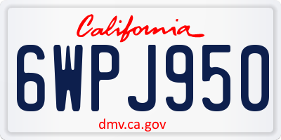 CA license plate 6WPJ950