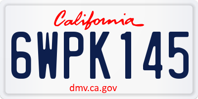 CA license plate 6WPK145