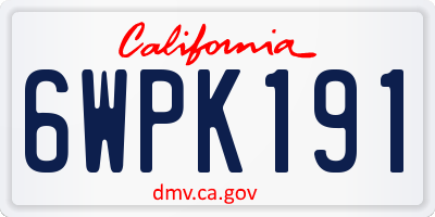 CA license plate 6WPK191