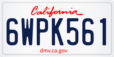 CA license plate 6WPK561