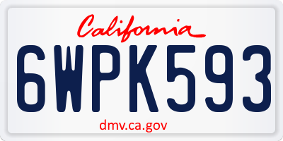 CA license plate 6WPK593