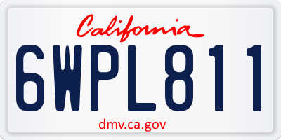 CA license plate 6WPL811