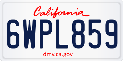 CA license plate 6WPL859