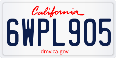 CA license plate 6WPL905