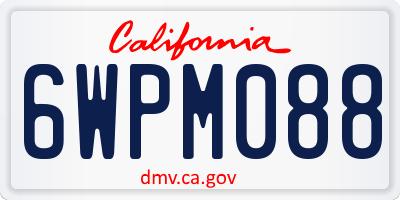 CA license plate 6WPM088