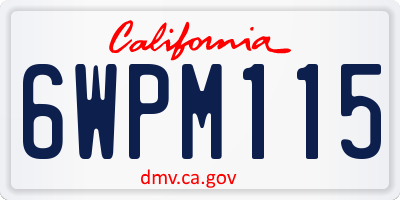 CA license plate 6WPM115