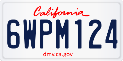 CA license plate 6WPM124
