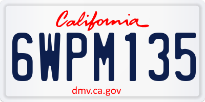 CA license plate 6WPM135