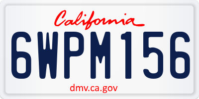 CA license plate 6WPM156
