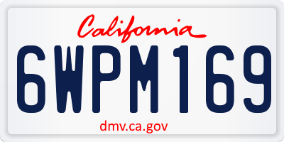 CA license plate 6WPM169