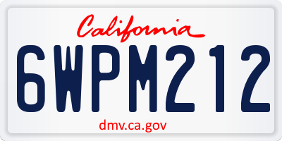 CA license plate 6WPM212