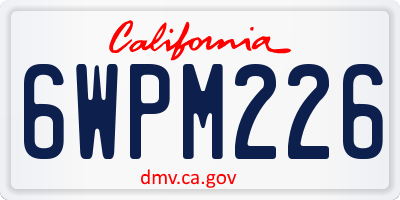 CA license plate 6WPM226