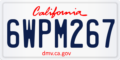 CA license plate 6WPM267