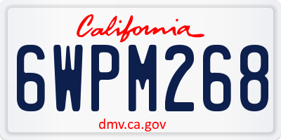 CA license plate 6WPM268