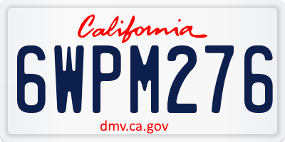 CA license plate 6WPM276