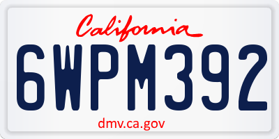CA license plate 6WPM392