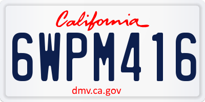 CA license plate 6WPM416