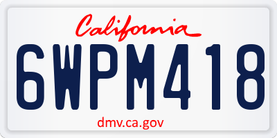 CA license plate 6WPM418