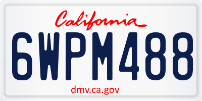 CA license plate 6WPM488