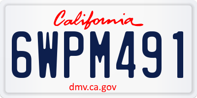 CA license plate 6WPM491