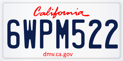 CA license plate 6WPM522