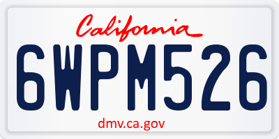 CA license plate 6WPM526