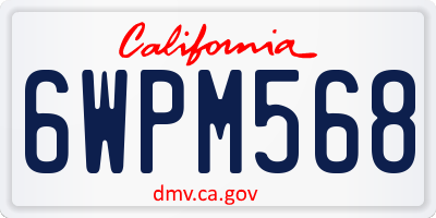 CA license plate 6WPM568