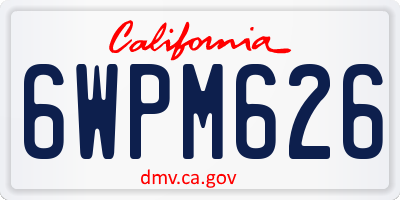 CA license plate 6WPM626
