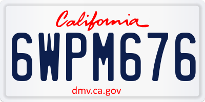 CA license plate 6WPM676