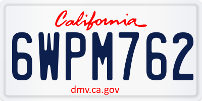 CA license plate 6WPM762