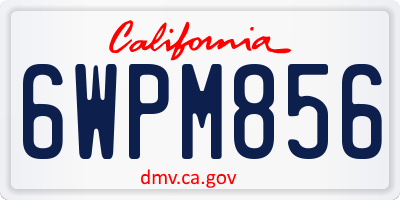 CA license plate 6WPM856
