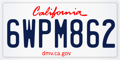 CA license plate 6WPM862