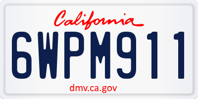 CA license plate 6WPM911