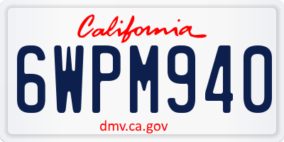 CA license plate 6WPM940